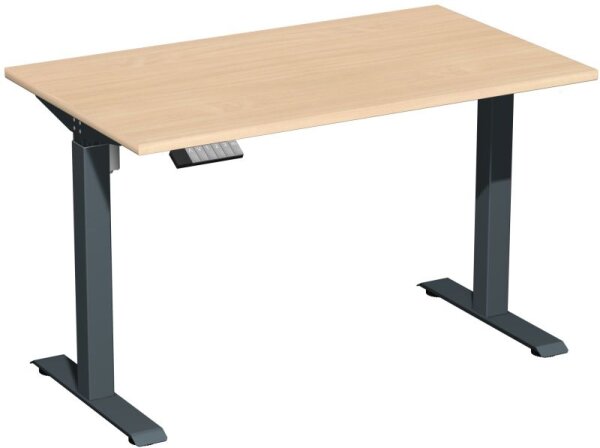 Elektro-Hubtisch höhenverstellbar, 1200x700x740-1175, Buche/Anthrazit