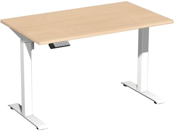 Elektro-Hubtisch höhenverstellbar, 1200x700x740-1175, Buche/Weiß