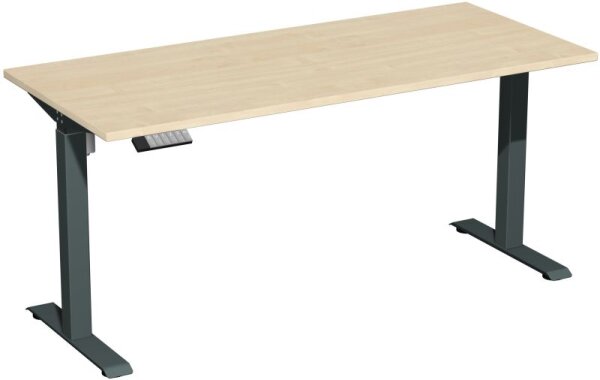 Elektro-Hubtisch höhenverstellbar, 1600x700x740-1175, Ahorn/Anthrazit