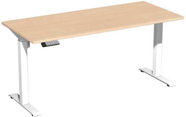 Elektro-Hubtisch höhenverstellbar, 1600x700x740-1175, Buche/Weiß