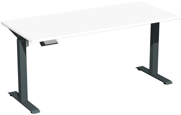 Elektro-Hubtisch höhenverstellbar, 1600x700x740-1175, Weiß/Anthrazit