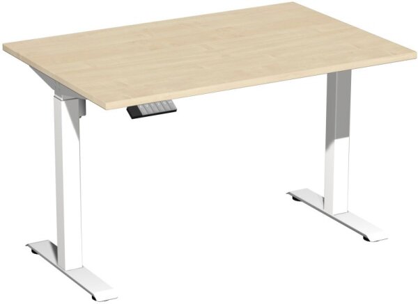 Elektro-Hubtisch höhenverstellbar, 1200x800x740-1175, Ahorn/Weiß