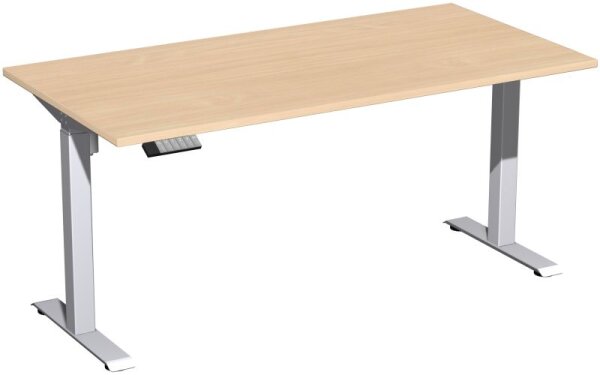 Elektro-Hubtisch höhenverstellbar, 1600x800x740-1175, Buche/Silber