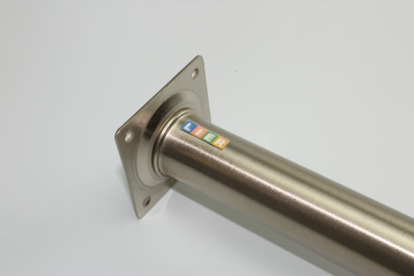Steel leg round with M10 thread H100 mm stainless steel look