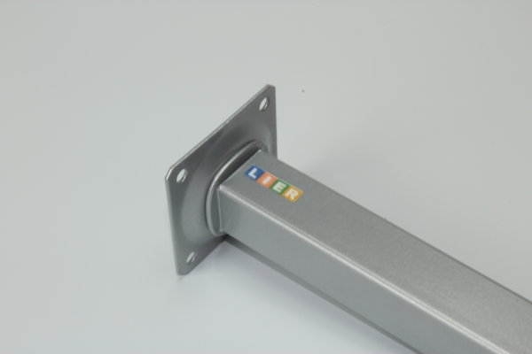 Steel leg square 25x25 with M10 thr H500 mm white aluminium