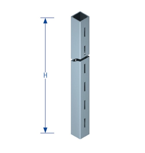 Square column, single row, two-sided H3000 W30 D30 mm white aluminum