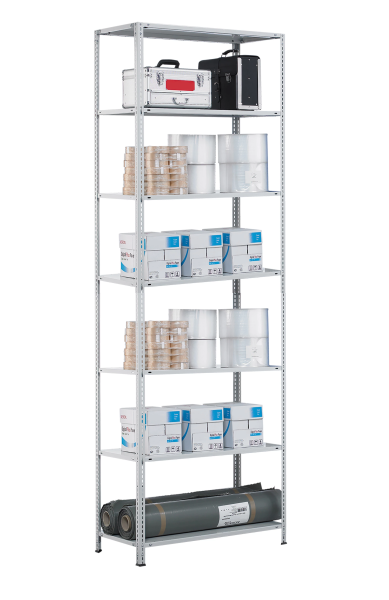 SB, Bolted-Rack MULTIplus85, 3.000 x 1.000 x 500, Galvanized, 7 Shelves