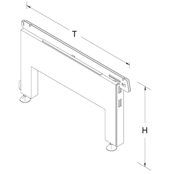 Fußteil H26 T47 weißaluminium (RAL 9006)