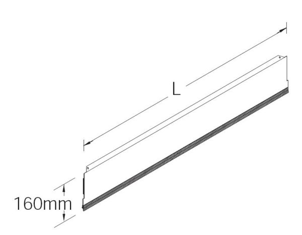 Plinth for shelves and gondolas H16 L125 whitealuminium