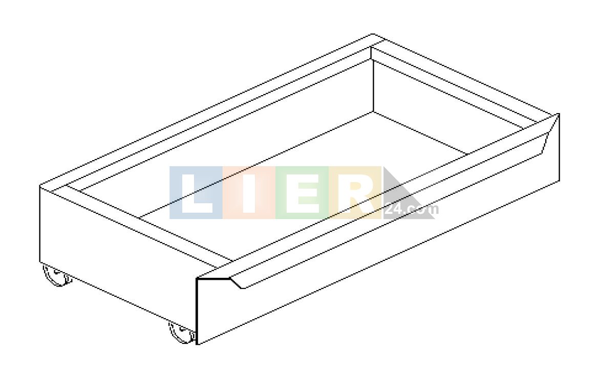 Tegometall Fußteilschublade – L125 T37 H10 Cm In Schiefergrau RAL 7015