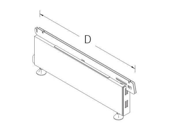 Fußteil H16 T67 weißaluminium (RAL 9006)