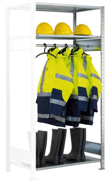 AB, Wardrobe-Rack MULTIplus150 2.000 x 1.000 x 600 mm, Galvanized, 3 Shelves