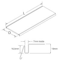 Steel shelf L125 T37 whitealuminium