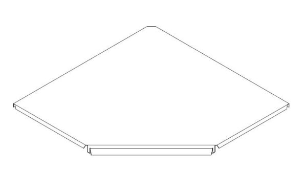Fachboden Innenecke 90° T37 weißaluminium (RAL 9006)
