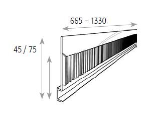Compartment trims Perspex for shelf L66,5 H7,5 Kunststoff, klar