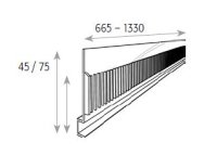 Compartment trims Perspex for shelf L66,5 H7,5...