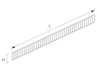 Front grid L66,5 H9,5 zinkmetallic