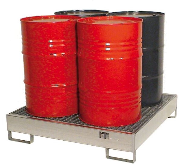 Drum Pallet 360 x 1.200 x 800 mm, Galvanized, for 2 Drums