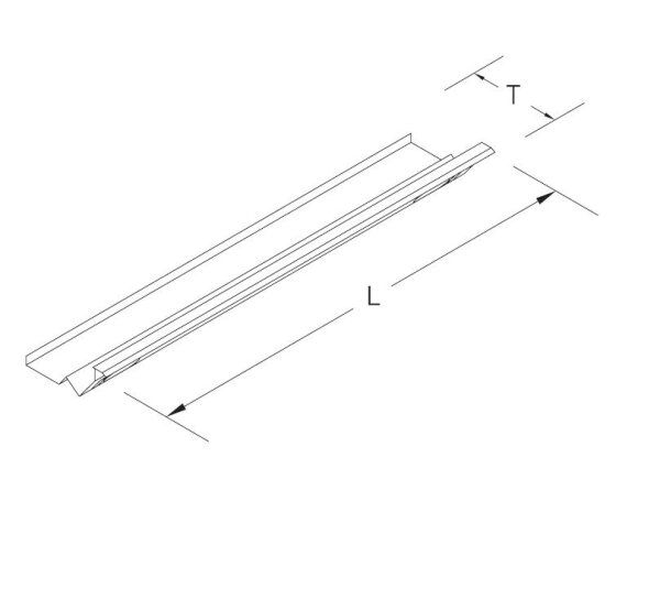 Lower soffit,shaped L125 T20 whitealuminium