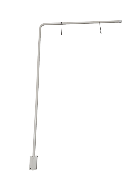 Werbegalgen für Säule 6x3 H140 T84 juraweiß (RAL 9001)