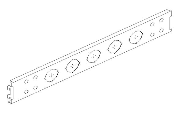 Steckdosenleiste L100 H10 juraweiß (RAL 9001)