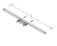 Connection bar f.gondola end frame L66,5 jurawhite