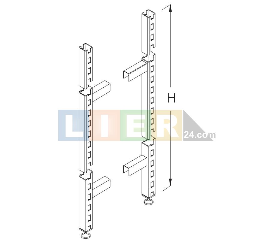 4x Wandschiene H160 Weißaluminium – Tegometall Wandmontage, Regal Tego, Neu