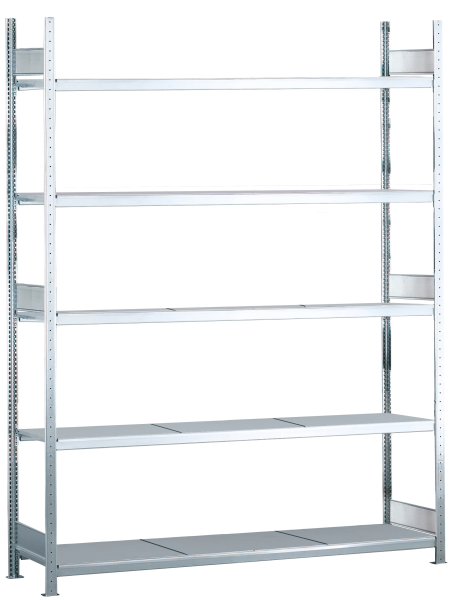 SB, Wide-Span-Rack WS 2000 with Steel Shelves, 3.000 x 2.250 x 400 mm, Galvanized, 5 Levels