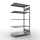 AB, Office Plug-in-Rack MULTIplus150, 1.800 x 1.000 x 600, 5 Shelves, Face Beams, Galvanized, without Middle-Stop Strip