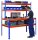 Z1-Workbench, 1.981 x 2456 x 773/316 mm, Blue/Orange, with Shelf Levels